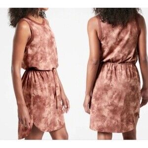 Athleta Rincon Activewear Dress Sz XS Evian Heather Rose Pink Resort Travel